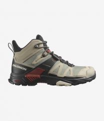 Salomon Men's X Ultra 4 Mid GORE-TEX Hiking Shoe Vintage Khaki/Black/Burnt Henna - L47352500