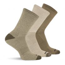 Merrell Unisex Core Wool Blend Crew Socks Olive Assorted (3 pairs) - MEA33507C3B2001-OLAST