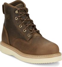 JUSTIN WORK Men's 6" Maxwell Steel Toe Lace Up Work Boot Peanut Tan - OW709