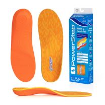 PowerStep Unisex PULSE Plus Met Pain Relief for Metatarsalgia Insoles for Running Shoes Orange (1 pair) - 5057-01