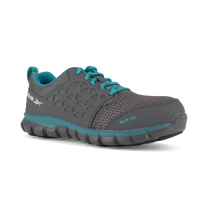 Reebok Work Women's Sublite Cushion Alloy Toe ESD Athletic Work Shoe Grey/Turquoise - RB045