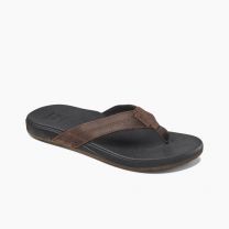 REEF Men's Cushion Phantom Leather Flip Flop Sandal Black/Brown - RF0A3FEZBKB