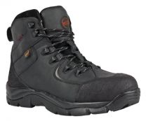 HOSS Men's Ridge Composite Toe PR Waterproof Work Boot Black Leather - 60130