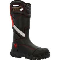 ROCKY Men's 14" Code Red Structure NFPA Rated Waterproof HR EH SR PR Pull-on Composite Toe Fire Boot Black - RKD0087