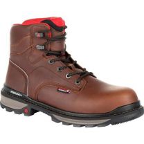 ROCKY WORK Men's 6" Rams Horn Soft Toe Waterproof Work Boot Dark Brown - RKK0259