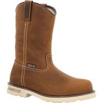 ROCKY Men's 11" Grindstone XTR Waterproof EH SR Full-grain Leather Soft Toe Pull-On Western Work Boot Crazy Horse - RKK0491
