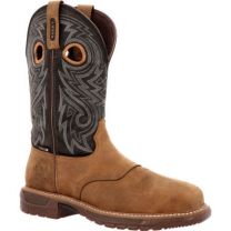 ROCKY WORK Men's 11" Original Ride FLX Composite Toe Waterproof  Western Work Boot Brown - RKW0391