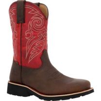 ROCKY WORK Women’s 11” MonoCrepe Waterproof Steel Toe Western Boot Magenta And Brown - RKW0444