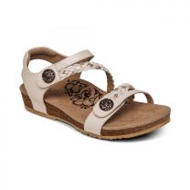 Aetrex Women's Jillian Braided Quarter Strap Sandal Ivory - SC362W