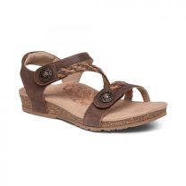 Aetrex Women's Jillian Walnut Braided Quarter Strap sandal - SC441W