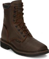JUSTIN WORK Men's 8" Driller Composite Toe EH Waterproof Work Boot Aged Bark - SE462
