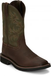 JUSTIN WORK Men's 11" Driller Soft Toe Work Boot Dark Brown - SE4687