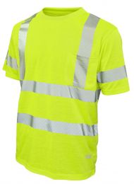 Tough Duck Men's Polyester Jersey Short Sleeve Safety T-Shirt Fluorescent Green - ST12-FLGR