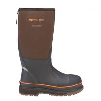 DRYSHOD WORK Men's Steel Toe WIXIT Cool-Clad™ Waterproof Work Boot Brown/Orange - STT-UH-BR