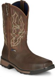 Tony Lama Men's 11" Anchor Composite Toe Waterproof Western Work Boot Hickory Brown - TW3415