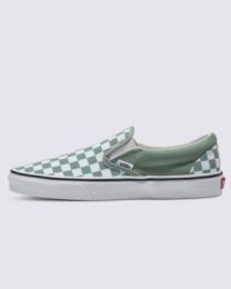 VANS Unisex Classic Slip-On Checkerboard Shoe Iceberg Green - VN000BVZCJL