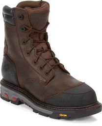 JUSTIN WORK Men's 8" Warhawk Nano Composite Toe Waterproof Work Boot Whiskey Brown - WK260