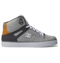 DC Shoes Men's Pure High-Top Shoes Grey/Grey/White - ADYS400043-XSSW