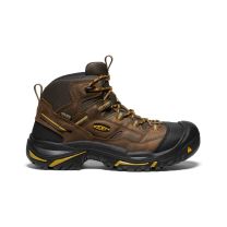 KEEN Utility Men's Braddock Mid Steel Toe Waterproof Work Boot Cascade Brown/Tawny Olive - 1011242