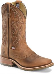 Double-H Boots Men's Jase 11" Domestic Wide Square Toe I.C.E.™ Roper Soft Toe Work Boot Brown - DH3560