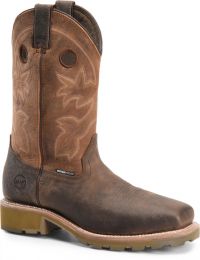 Double-H Boots Men's Abner 12” Waterproof Wide Square Toe Roper Soft Toe Work Boot Brown - DH4353