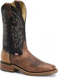Double-H Boots Men's Grissom 12” Domestic Wide Square Toe I.C.E.™ Roper Soft Toe Work Boot Black - DH4644