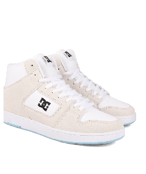 DC Shoes Women's Manteca 4 Hi Top Skate Shoe White/Grey/Light Blue - DC01735450-WHGYLB