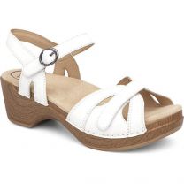 Dansko Women's Season Sandal White Full Grain Leather - 9849012200