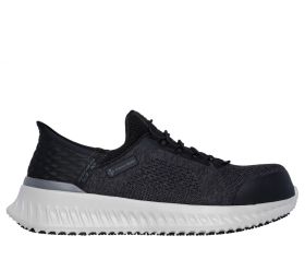 SKECHERS WORK Men's Slip-Ins Tilido - Troxin Composite Toe ESD Work Shoe Black/Gray -  200298-BKGY