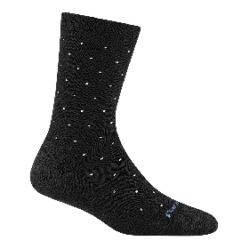 Darn Tough  Women's Pin Drop Crew Lightweight Lifestyle Socks Black - 6110-BLACK