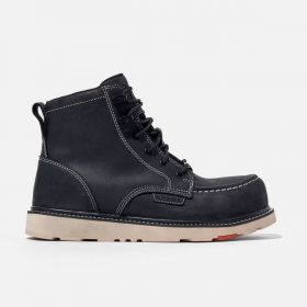 BRUNT Workwear Men's 6" Marin Composite Toe Wedge Waterproof Work Boot Black - BRF10001-002