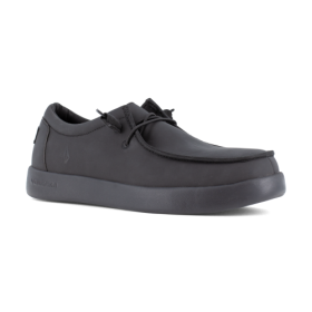 VOLCOM WORKWEAR Men's Chill Leather Skate Inspired Composite Toe Slip Resistant Slip-On Casual Work Shoe Black - VM30810