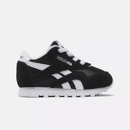 Reebok Baby Boy's Classic Nylon Sneaker, Black/White