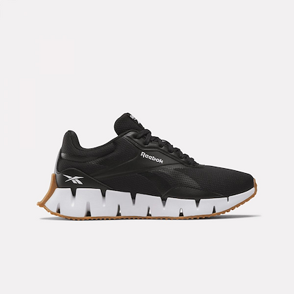 Reebok Women's Zig Dynamica STR Sneaker, Black/White/Silver Metallic, 11