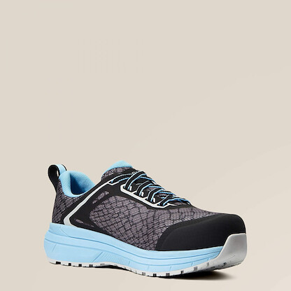 ARIAT WORK Women's Outpace Non-Metallic EH SR Composite Toe Work Sneaker Grey Snake Mesh - 10040855