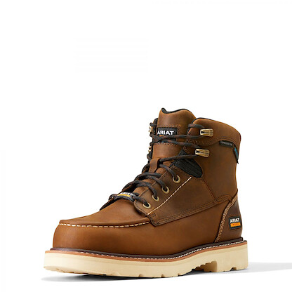 ARIAT WORK Men's 6" Rebar Lift Composite Toe Waterproof Work Boot Brown - 10046876
