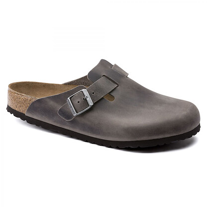 BIRKENSTOCK Unisex Boston Soft Footbed Iron Oiled Leather (Narrow width) - 1013256