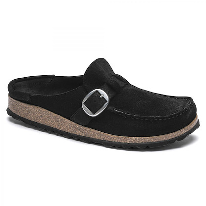 BIRKENSTOCK Women's Buckley Clog Black Suede (narrow width) - 1017826