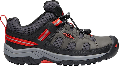 KEEN Big Kids' Targhee Low Hiking Shoes Magnet/Fiery Red - 1019824