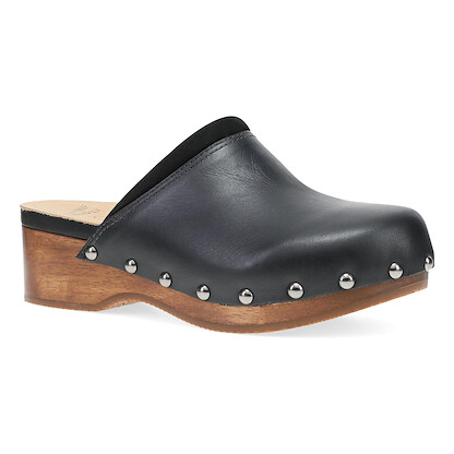 Dansko Women's Andie Wooden Mule Black Waxy Milled Leather - 10205021500