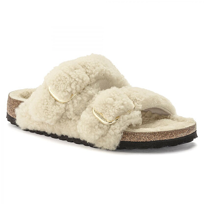 BIRKENSTOCK Women's Arizona Big Buckle Teddy Eggshell Shearling (narrow width) - 1023130