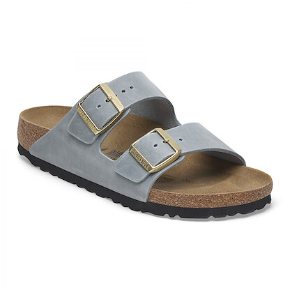 BIRKENSTOCK Women's Arizona Sandal Basalt Gray Oiled Leather (regular width) - 1029197