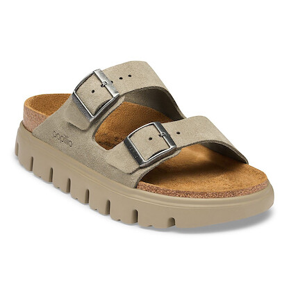 BIRKENSTOCK Women's Arizona Chunky Sandal Taupe Suede (narrow width) - 1032996
