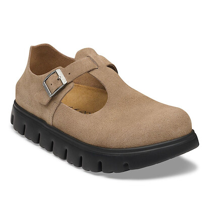 Birkenstock Women's Paris Chunky Gray Taupe Suede (narrow width) - 1033057