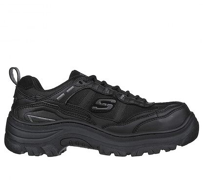 SKECHERS WORK Women's Burgin - Hazardville  Composite Toe Work Shoe Black - 108076-BLK