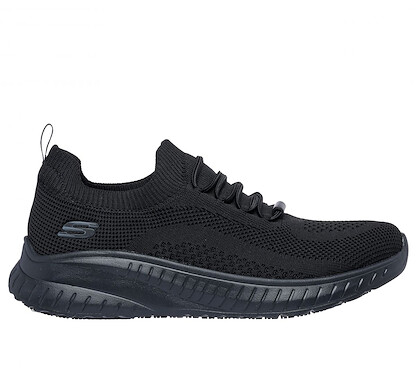 SKECHERS WORK Women's Relaxed Fit BOBS Sport Squad Chaos SR Soft Toe EH Work Shoe Black - 108145-BLK