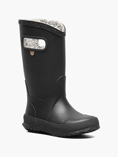 BOGS Unisex Kids' Rainboot Plush Rain Boots Black - 72804-001