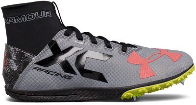 Under Armour Men's Charged Bandit XC Spike Track Running Shoes Steel/Black - 1273938-101