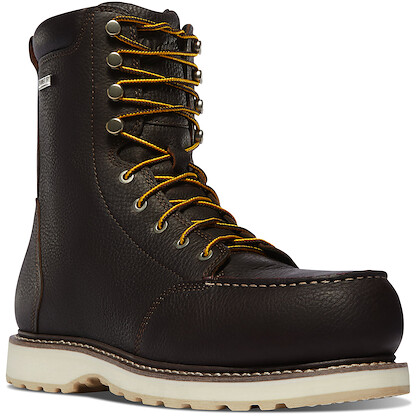 DANNER WORK Men's 8” Cedar River Aluminum Toe Waterproof Work Boot Dark Brown - 14306