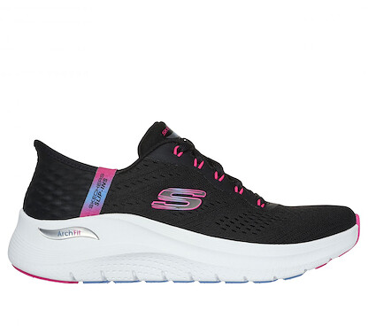 Skechers Women's Slip-ins: Arch Fit 2.0 - Easy Chic Sneakers Black/Hot Pink - 150066-BKHP